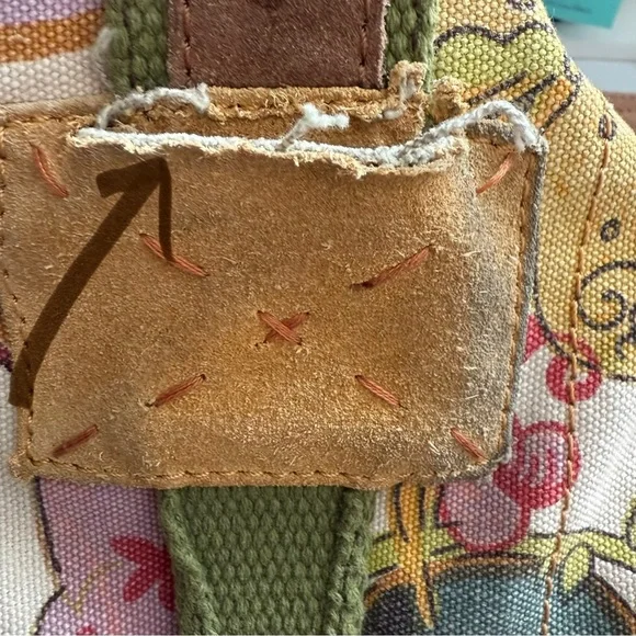 Lucky Brand Brown and Green Tote Bag with Classic Trim Crossbody Bag - Picture 9 of 13